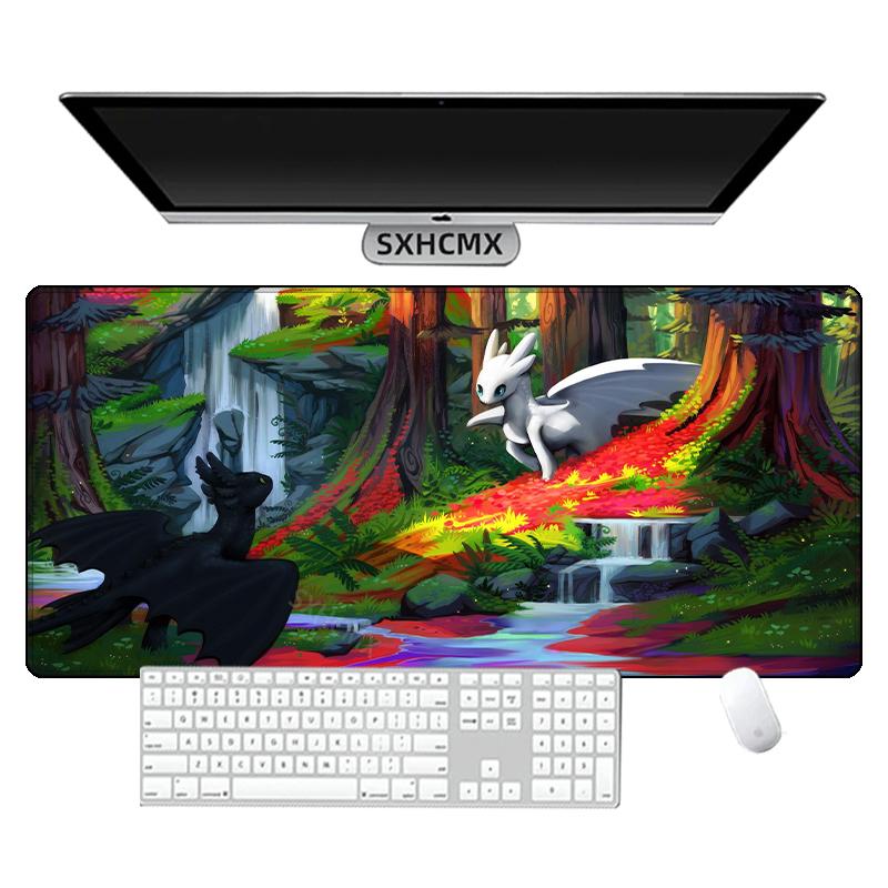 Anime Toothless Fury Dragon Mousepad HD Printing Computer Gamers Locking Edge Nonslip Mouse Pad XXL Keyboard PC Desk Pad