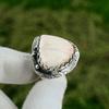 925 Sterling Silver Scolecite Stone Solitaire Ethnic Wife Ring Jewelry Size 7.75
