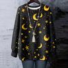 Women's Floral Print Round Neck Long Sleeved T-shirt Sweatshirt Top