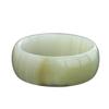 Afghanistan Jade Bangle for Women with Silk Wrap, Vertical Grain Design