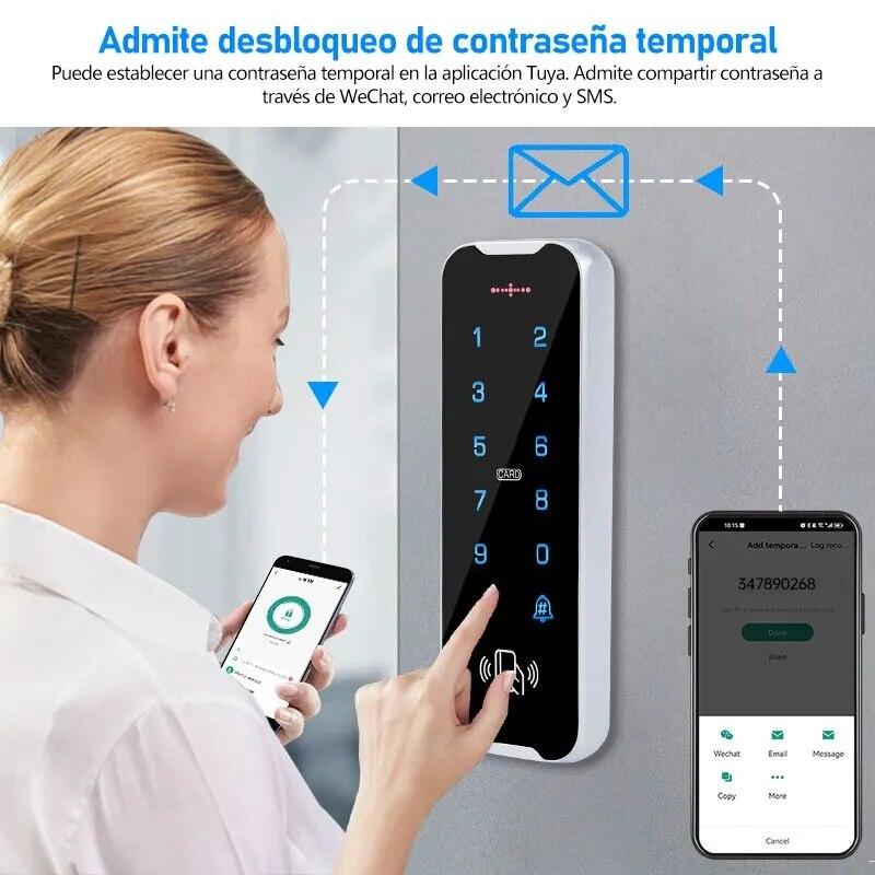 IP68 Fully Waterproof RFID Access Control Keypad Metal Shell 125KHz Card Reader Metal Touch Controller Wiegand26/34 Doorbell