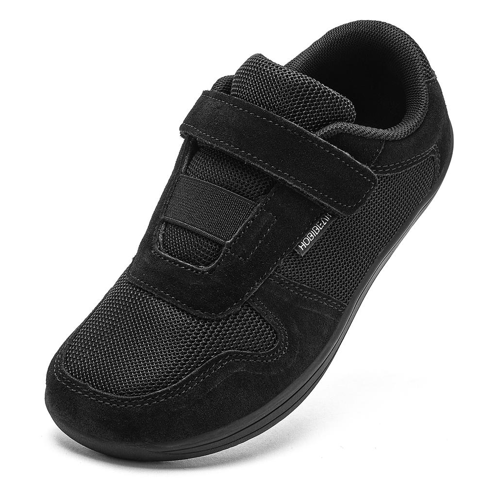 HOBIBEAR Wide Barefoot Shoes Boys Girls Artificial Leather Mesh Lightweight Breathable Sneakers Minimalist Zero Drop Shoes