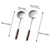 Stainless Steel Wok Spatula Wooden Handle Chef-specific Cooking Spoon Long Mushroom Shovel Kitchen Accessories Turner Soup Spoon