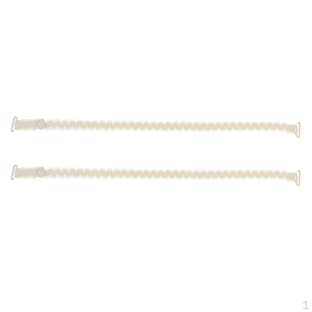 

1 пара женских кружевных регулируемых бретелей для бюстгальтера на замену плеча бежевый