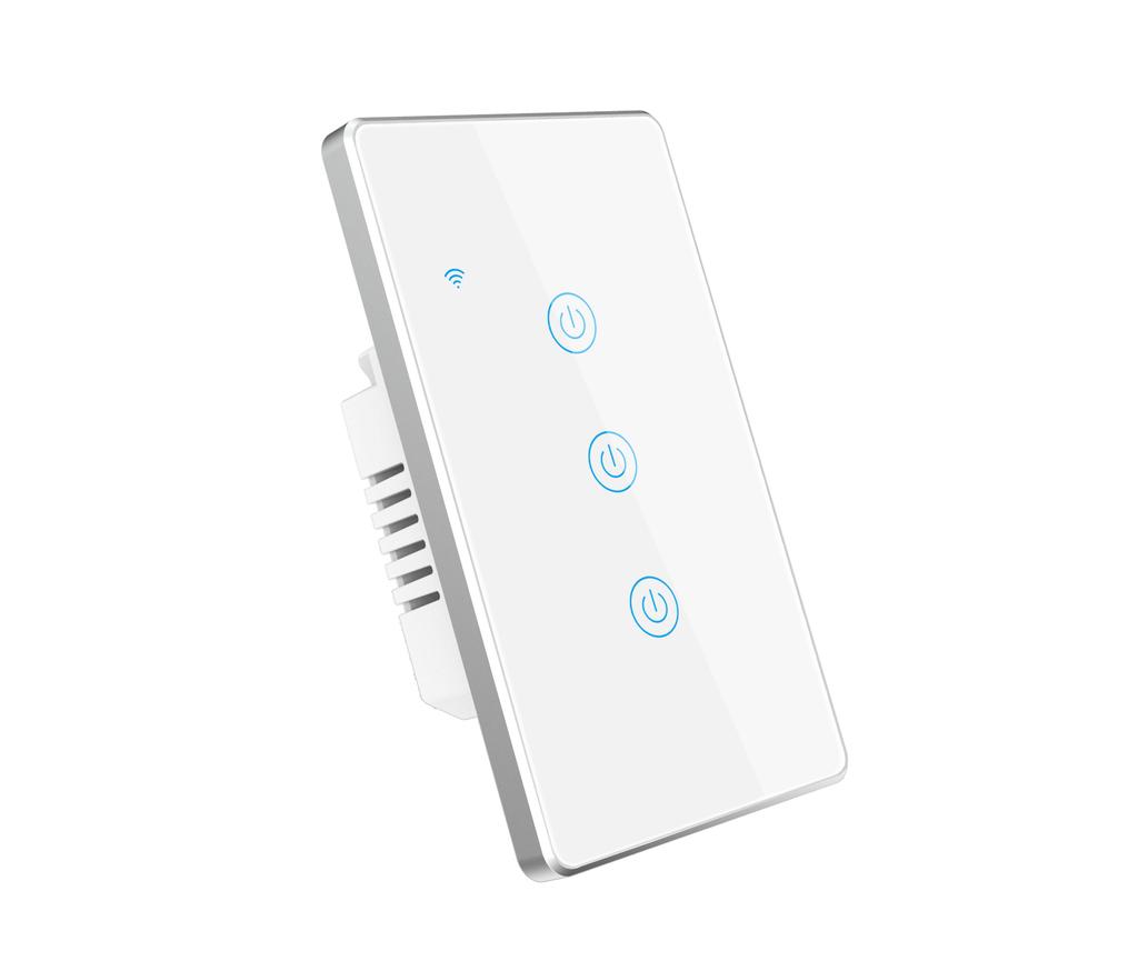 2023 New Arriving Touch Wall Switch Tuya Smart Home Wall Switch US & EU Standard 1/2/3/4 Gang Wall Switch with Metal Bezel