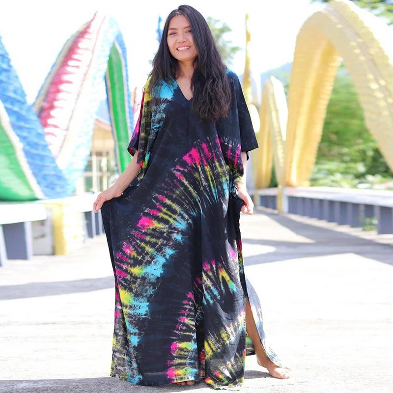 New Smudge Dress Long Skirt Beach Blouse Vacation Long Skirt Bikini Outer Swimsuit Blouse Sunscreen Suit