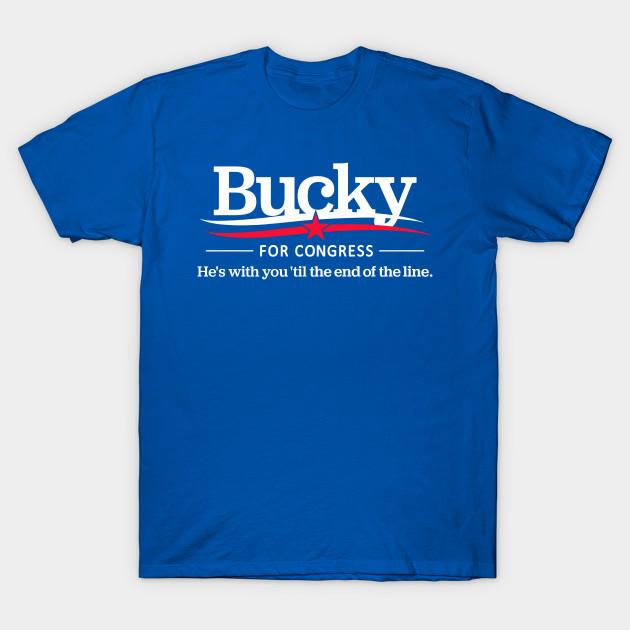 Men Black Print T-shirt Bucky For Congress No-Cut Transfer Paper Print Cotton Tshirt 4XL королевский синий
