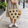 High Quality Raffia Hand Hook Holiday Style Handbag Women's Seaside Tote Bag Large Capacity Polka Dot Woven Shoulder Bag