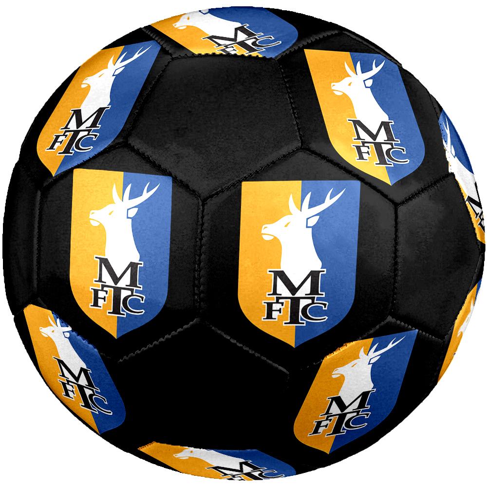 Pallone da Calcio Mansfield Town FC taglia 5, colorato, adatto a tutte le età, cucito a macchina, materiale PVC, qualità da competizione, durevole e ad alto rimbalzo