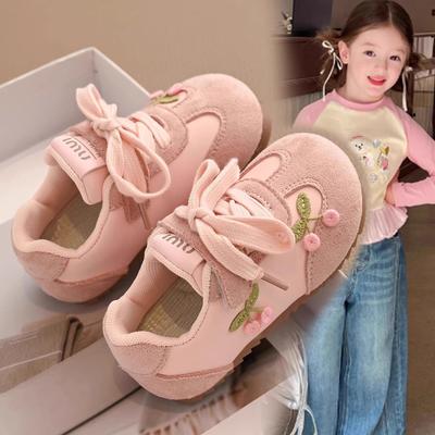 Girls' Sports Shoes Fashion Children's Moral Training Shoes 2025 New Spring and Autumn Soft-soled Baby Girls' Casual Shoes Children's Board Shoes