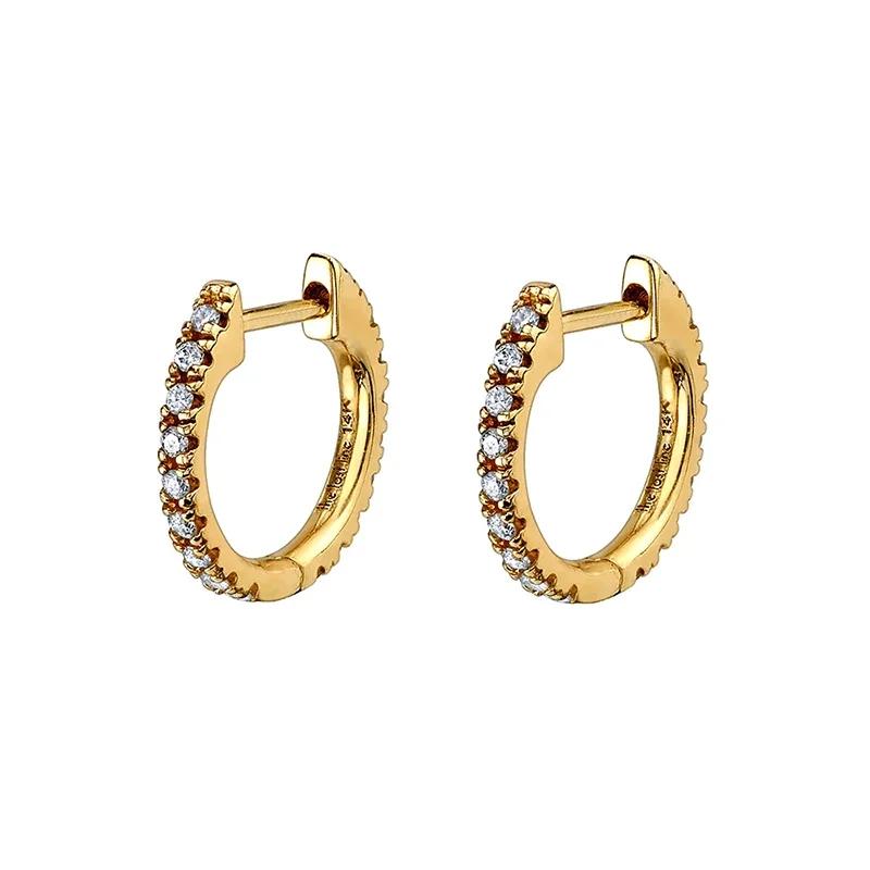 CRMYA Copper Gold Plated Earring Set For Women Color CZ Zircon Piercing Clip Hoop Dangle Earrings For Women Jewelry Wholesale
