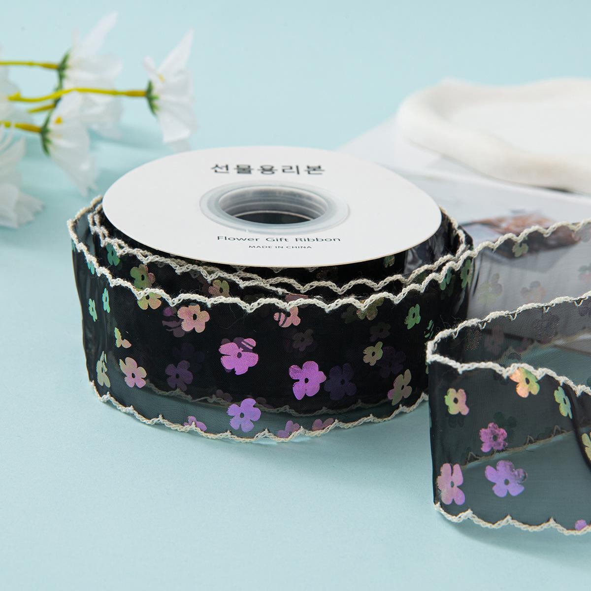 

10Yards/Roll sequin Silk Ribbon Roll 4cm Satin Ribbon Organza Ribbons for Gift Wrapping Handmade Wedding Birthday Party Decor чёрный
