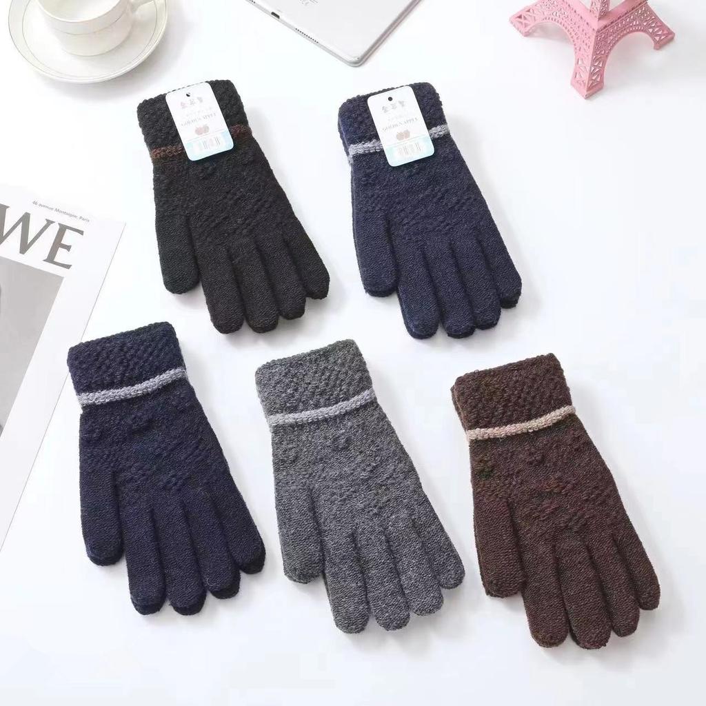 Autumn and winter men's wool gloves