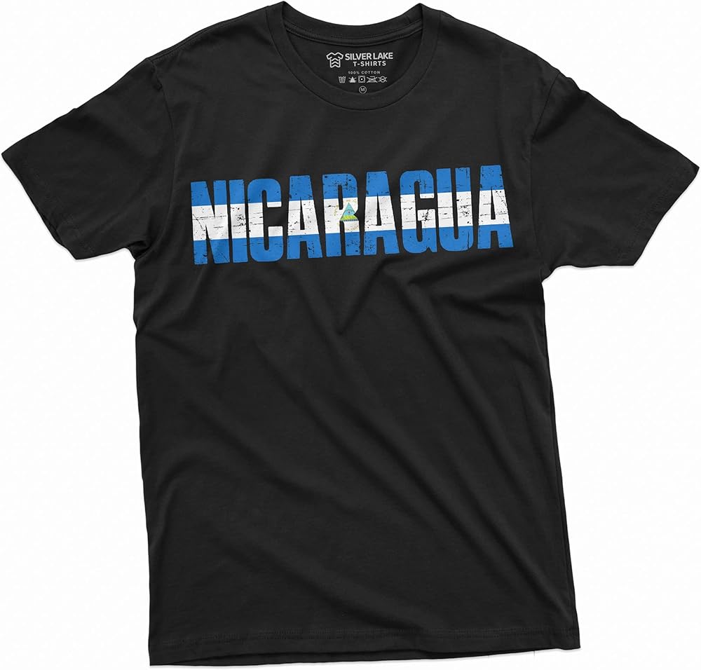 Nicaragua Patriotic Flag Coat of Unisex T-Shirt S