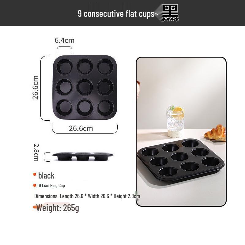 Non-stick Carbon Steel Muffin & Cake Mold (4/6/9/12 Cups)