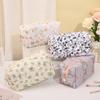 Floral Quilted Cotton Makeup Bag: Large Capacity Student Pencil Case & Toiletries Organizer