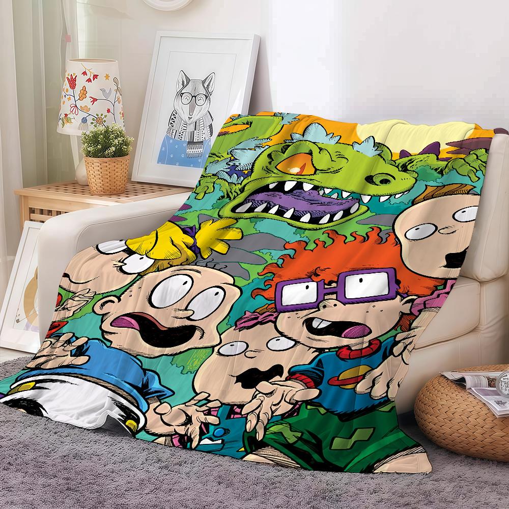 Fun Cartoon R-Rugrats-S Cute Blanket Warm Soft Suitable For Bedroom Sofa Bed Living Room Office Travel Camping Gifts