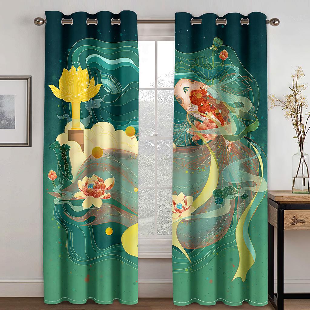 Čínský květ Chryzantéma Fénix Ptačí Okenní Závěsy Dětská Ložnice Obývací pokoj Ošetření předsíně Kuchyň Dekor Závěsy Žaluzie