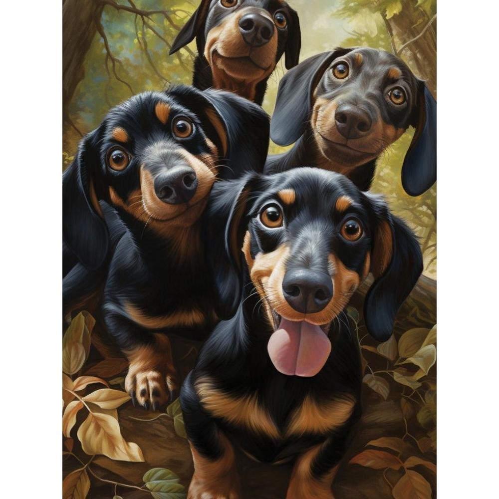 Dachshund 5D Diamond Painting Kits Cozy Cute Pet Dog Art Mosaic Portrait DIY Diamond Embroidery Room Christmas Home Decor Craft