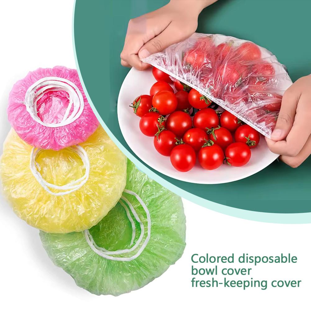 60pcs Colorful Elastic Food Storage Covers, Reusable Fitted Bowl Covers Great,Translucent Stretchy Plate Cover For Restaurant