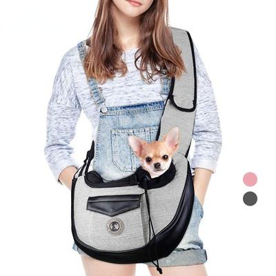 Fashion Dog Sling Αναπνεύσιμο ρυθμιζόμενο λουράκι ώμου με επένδυση Μικρή τσέπη τσάντα σκύλου Σχοινί ασφαλείας για κουτάβια κατοικίδια γάτες