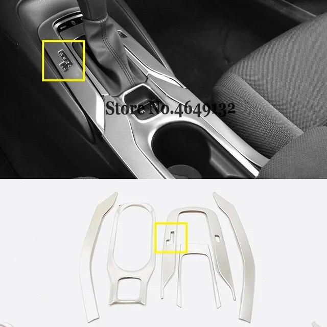 5 Pcs Stainless Steel Carbon Fibre Gear Shift Panel Water Cup Holder Cover Trim For Toyota Corolla Interior Accessories
