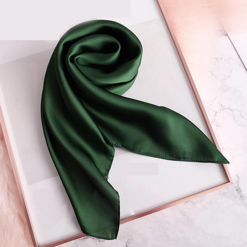 Solid 50s Neck Scarf Solid Color Hair Ribbon Scarf Retro Imitation Silk Necktie Long Skinny Scarf For Purse