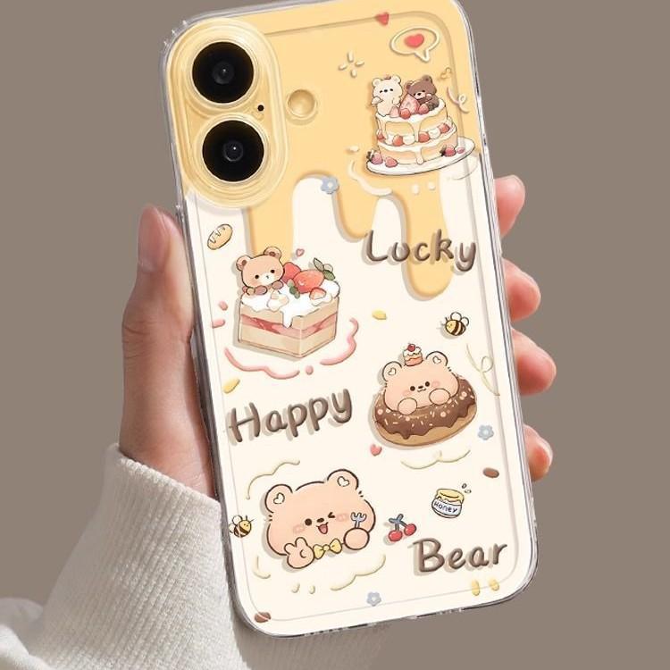 Butter Bear Apple Space Phone Case: Compatible with iPhone 17/16/15/14 Pro Max, Full Coverage, Anti-Fall Protection.