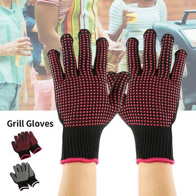 Guanti per Barbecue in Silicone Resistenti al Calore Guanti da Cucina per Microonde Manopole da Forno Grado Ignifugo e Antiscivolo Guanti da Barbecue e Cottura