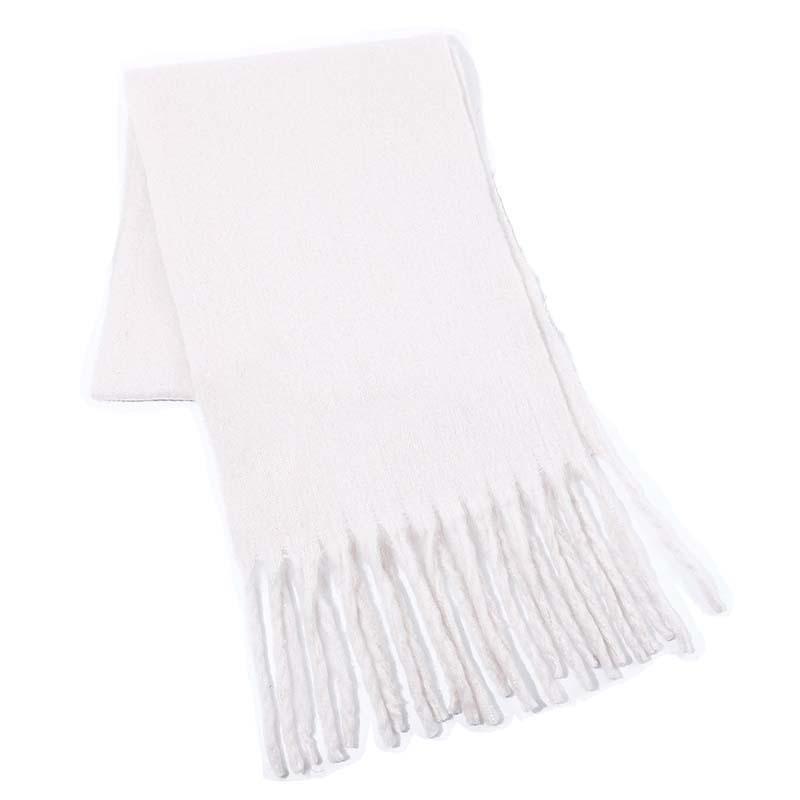 New style solid color pulled hair thickened warm scarf women's winter fashion men's women's scarf scarf scarf shawl
