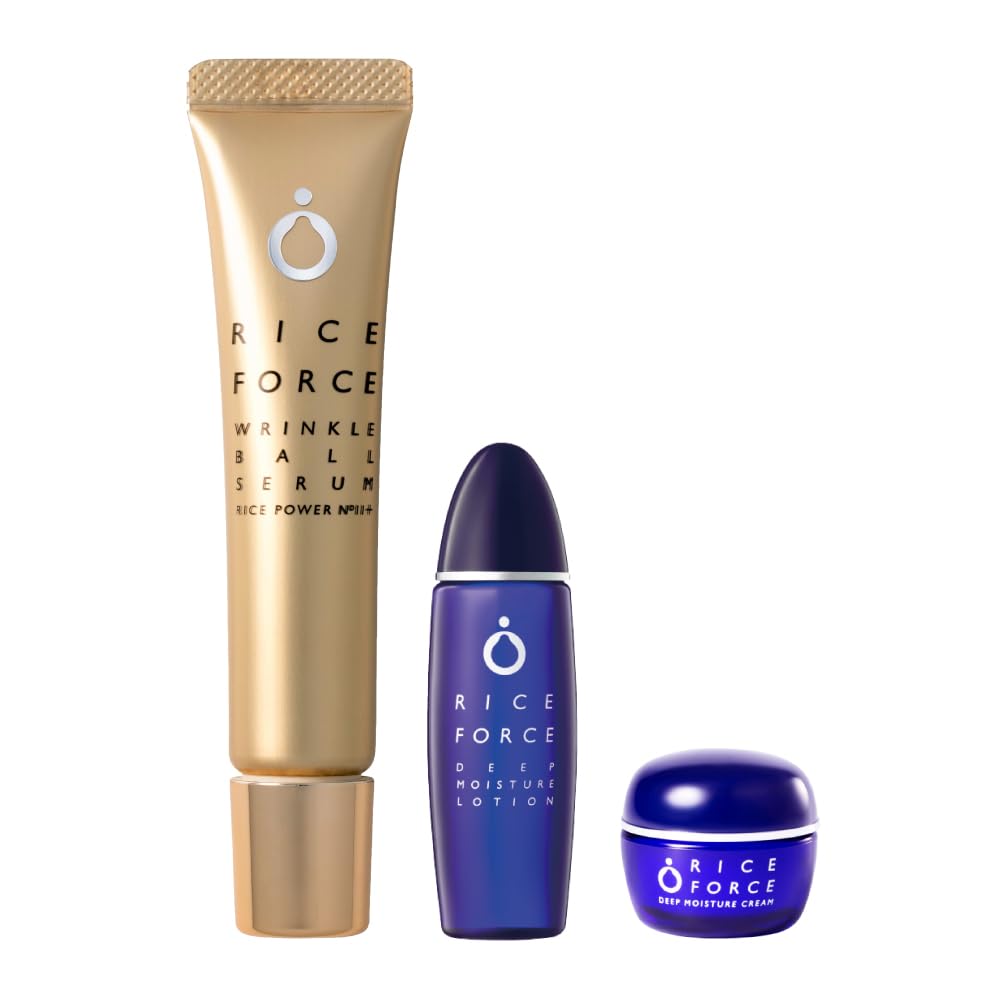 

dry skin and Wrinkle Ball Serum Set serum mini lotion mini Set Rice Force Official Power Wrinkle Cream Highly Moisturizing [For wrinkles]