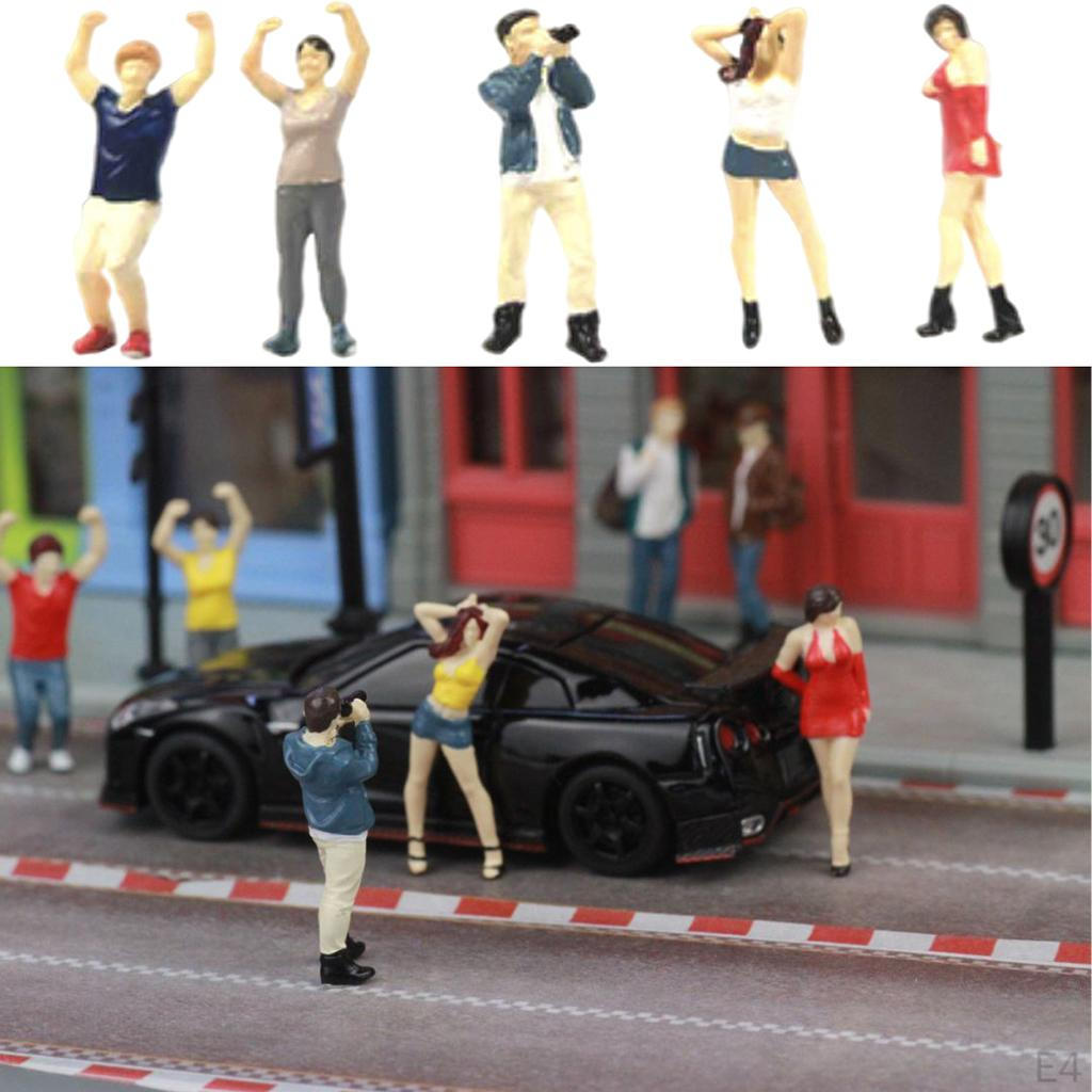 1/64 Hand Painted Miniature Scenario People Figures Men Women Dolls Toys