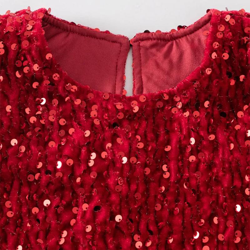 Pailletten Mädchenkleid Kinder Flauschig Geburtstag Formell Abschlussballkleider Abendkleid für Sommer Prinzessin Mädchen Kostüme