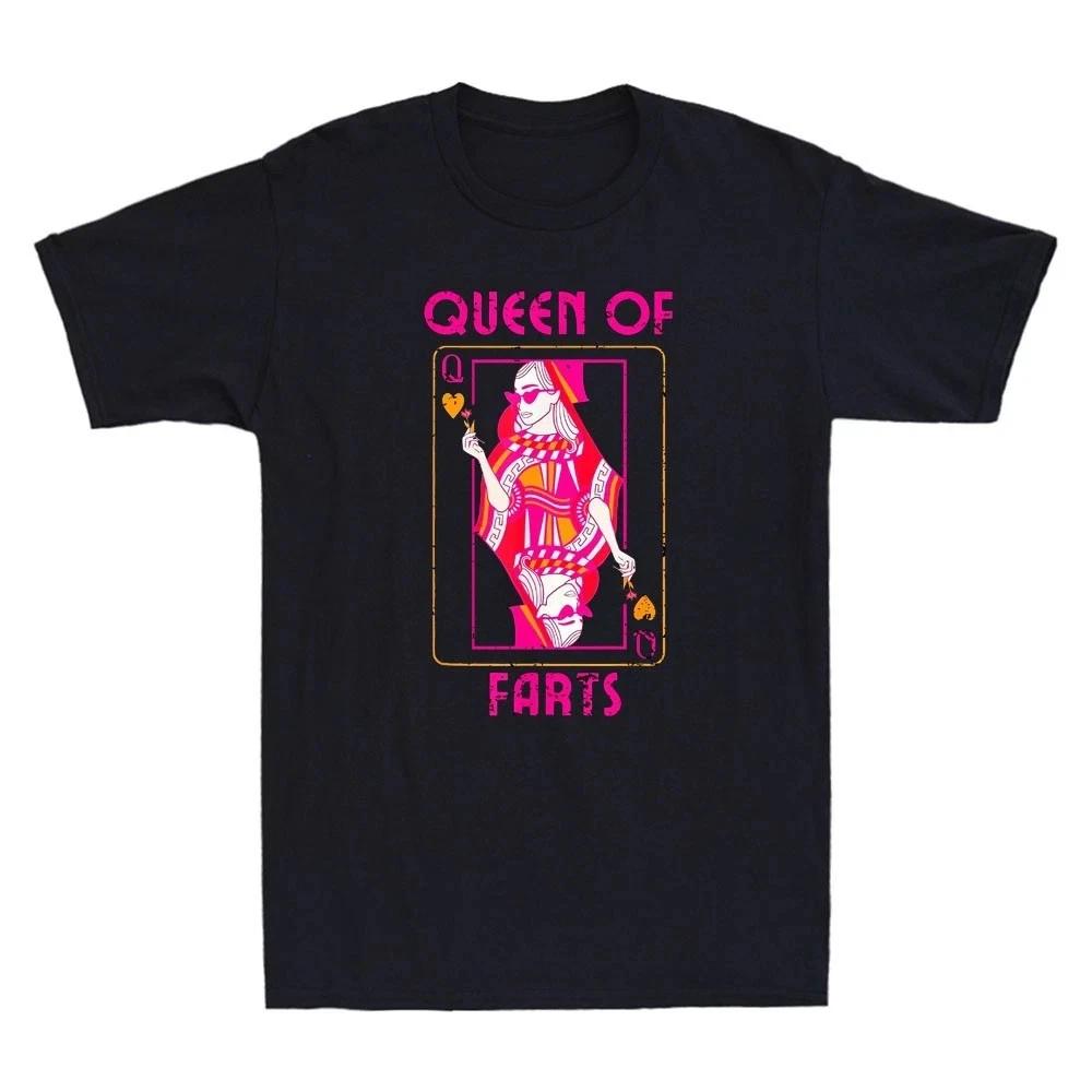 Queen of Farts Funny Poker Joke Men’s T-Shirt S