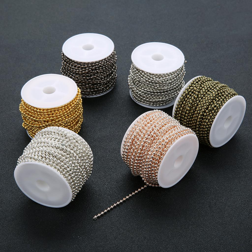 10yards/lot 1.5/2/2.4mm Iron Ball Bead Link Chains Necklace Chain Accessories For DIY Jewelry Findings Supplies Jewelry Making