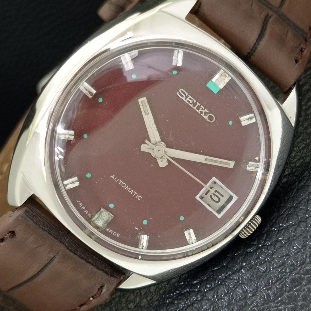 AUTOMATIC VINTAGE SEIKO JAPAN MENS BROWN COLOR DIAL WATCH a702303-5 R124-a702303