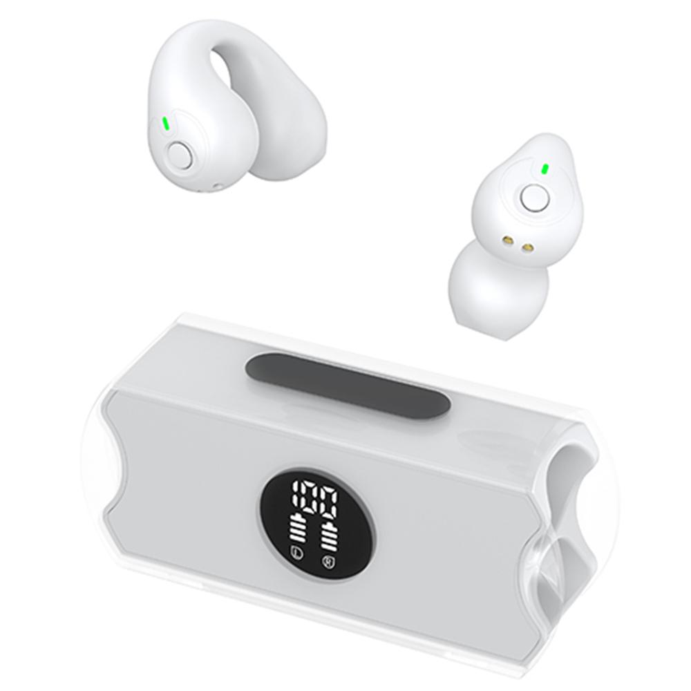 

R19 Open Ear Clip-On Headphone Bluetooth-compatible Wireless Headset Sport Running Earphone White