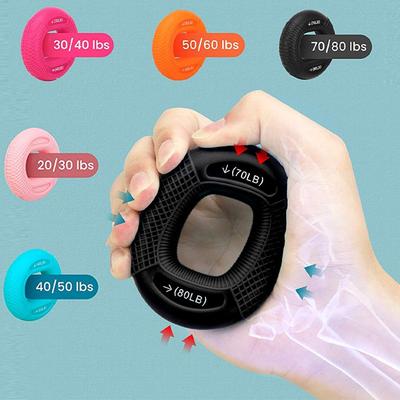 Silicone Adjustable Hand Grip 20-80Lb Gripping Ring Finger Forearm Trainer Carpal Expander Muscle Workout Exercise Gym Fitness