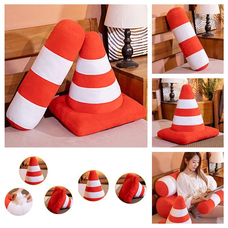 Creative Traffic Safety Cone Pillow Plush Toy For School And Kindergarten Teaching Aids