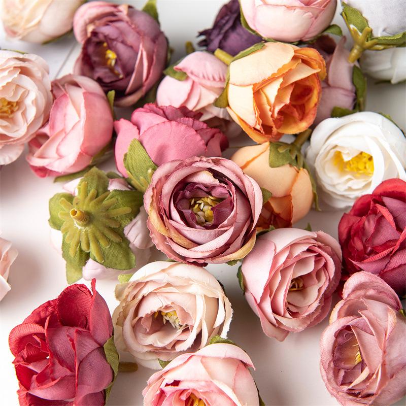 Rosa Simulazione Vintage Boccioli di Rosa Ghiaccio Rose Boccioli di Tè Materiale Fai da Te Fatto a Mano Decorazione Matrimonio Scatola Regalo Oggetti di Scena per Foto Decorazione Fiori Finti
