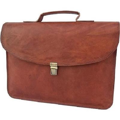 Handgefertigte Vintage-Hülle aus Vollnarbenleder, passend für 13-Zoll-Laptop/MacBook Pro, Office Executive Portfolio-Handtasche, Unisex