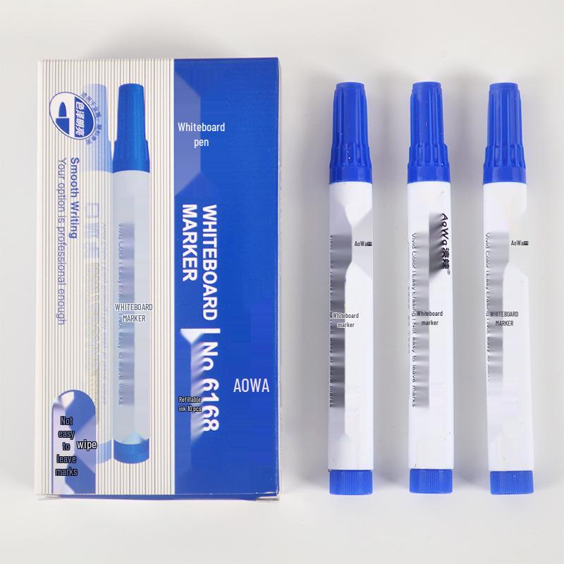 Non-Marking, Long-Lasting Water-Based Whiteboard Markers - Black, Red & Blue, Slow-Dry Formula for Enhanced Creativity.