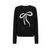 JUZI Annakou Elegant Bow Wool Blend Pullover Sweater for Women