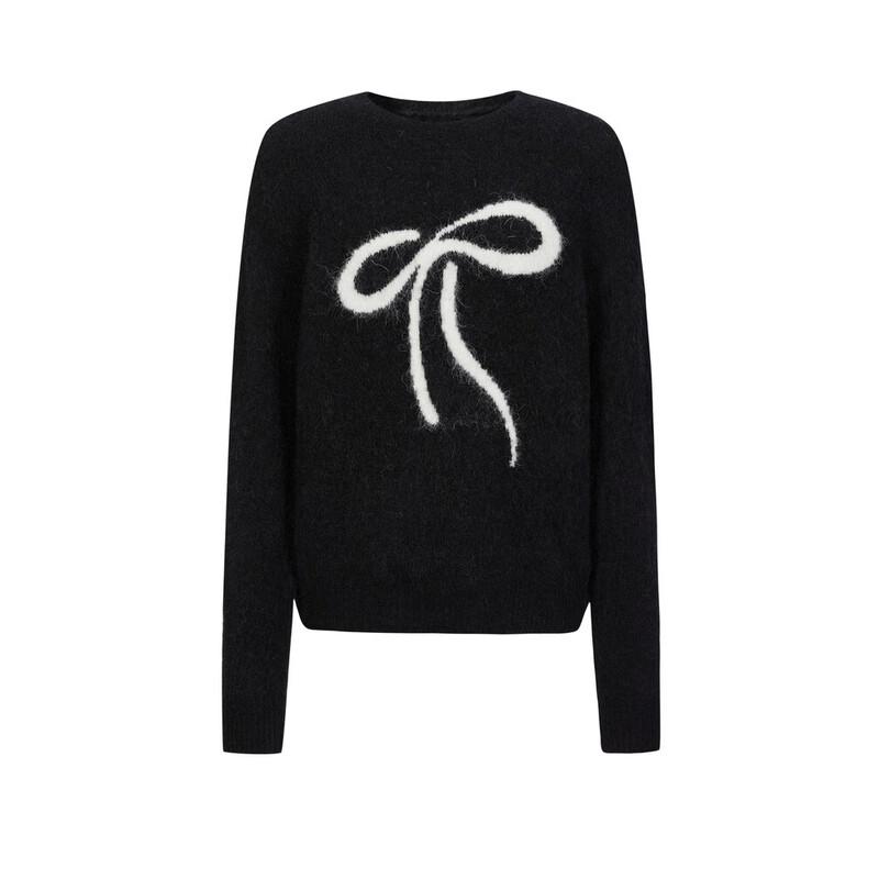 JUZI AnnaCo Elegant Bow Pullover Wool Sweater
