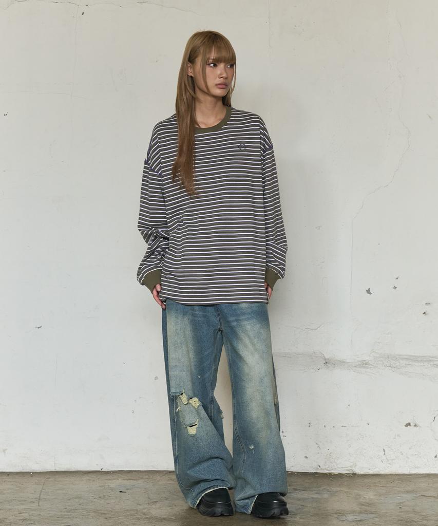 NONTYPE Multi Stripe Long Sleeve (Khaki)