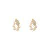 French Retro Imitation Pearl Hoop Earrings for Women Hanging Rhinestone Waterdrop Earrings Girl Luxury Two Wear Way Jewelry