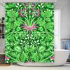 Vibrant Botanical Bloom: Green And Pink Floral Pattern Shower Curtain For A Lush And Vintage Bathroom Dcor