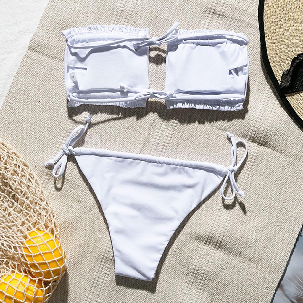 Sexy Womens Swimsuit Push-Up Padded Bra Striped Print Bathing Swimwear Jumpsuit