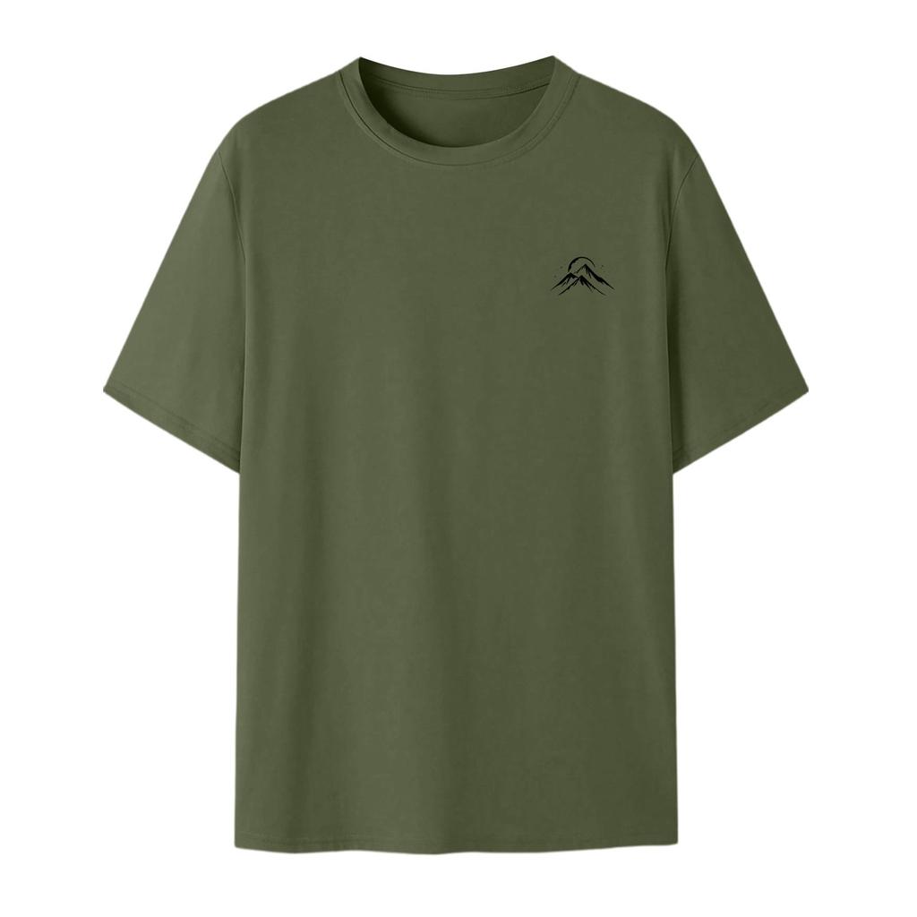 Men's Fashion Printed Round Neck Straight Shoulder Short Sleeve T-Shirt Top