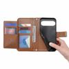 Phone Case For Google Pixel 9 Pro  / 9 Floral Leaf Pattern Multi Card Slots Zipper Leather Phone Cover with Wrist Strap
